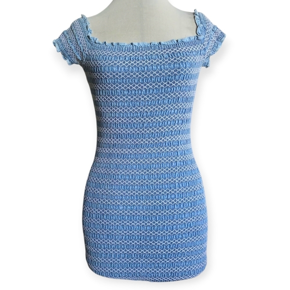 Forever 21 Blue Stretch Knit Mini Dress, Size Small - Picture 1 of 9